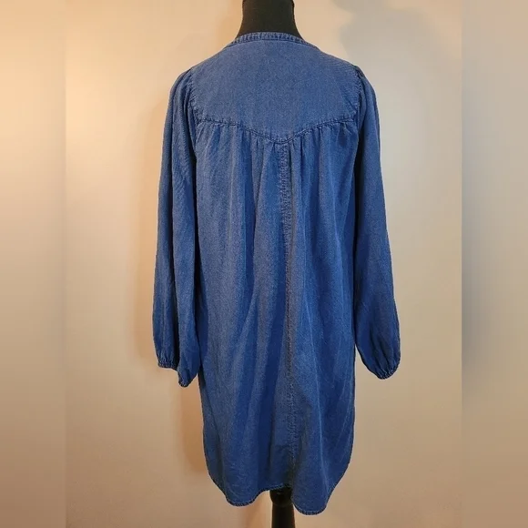 OLD NAVY Light-Weight Blue Denim Dress, Size Generous XS - Picture 5 of 12